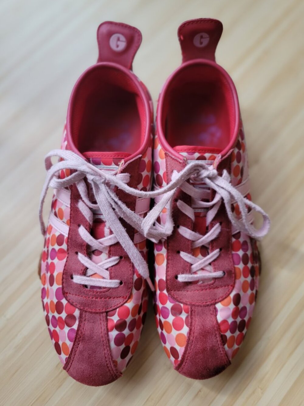 Vintage Gola Polka Dot Sneakers Pink Red Womens Size 6 Y2K Retro